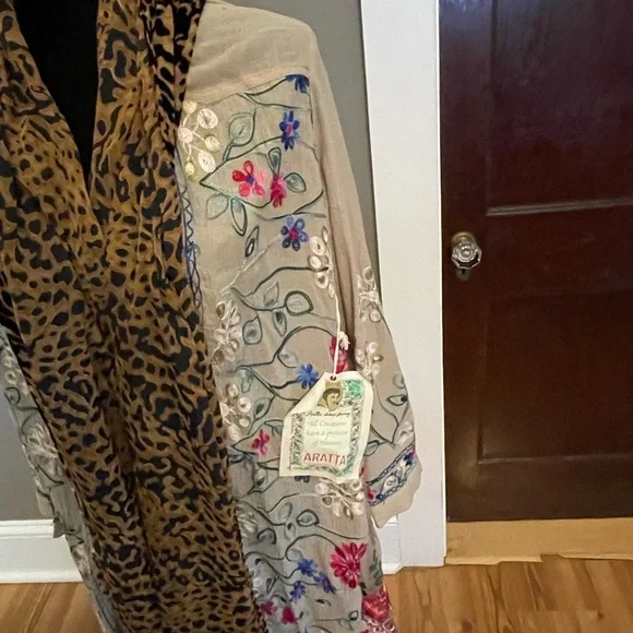 Aratta Kensington Garden Duster-stunning details! Sz M NWT - Picture 3 of 8